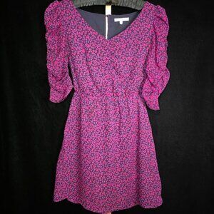 Eliot 100% Silk Floral Ruched Sleeve Mini Dress 2